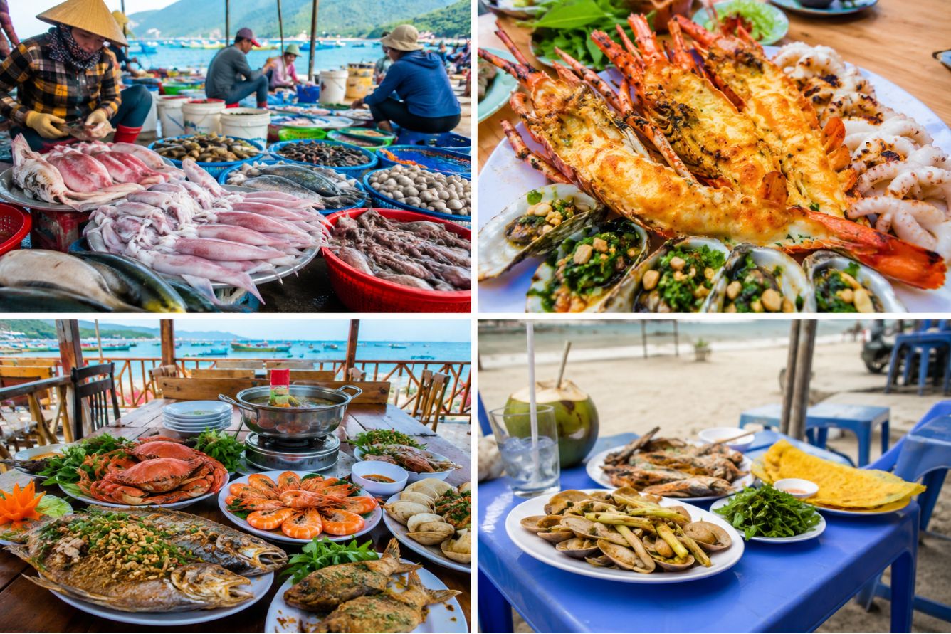 Hải sản và món ăn ngon ở Dốc Lết
