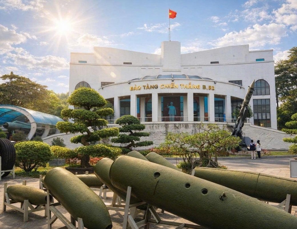 Xác máy bay B-52 được trưng bày tại bảo tàng.