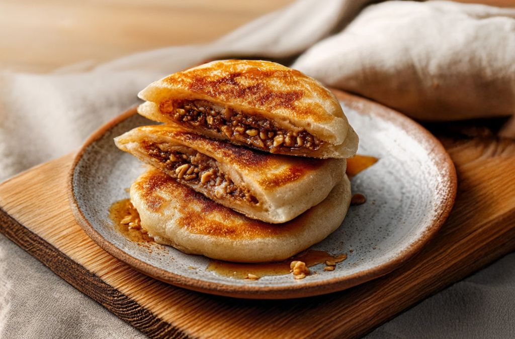 Bánh Ssiat Hotteok nhân hạt cắt đôi