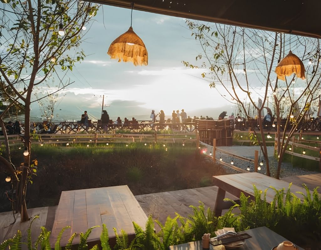 Lời Của Gió Cafe nhìn ra thung lũng nhà kính.