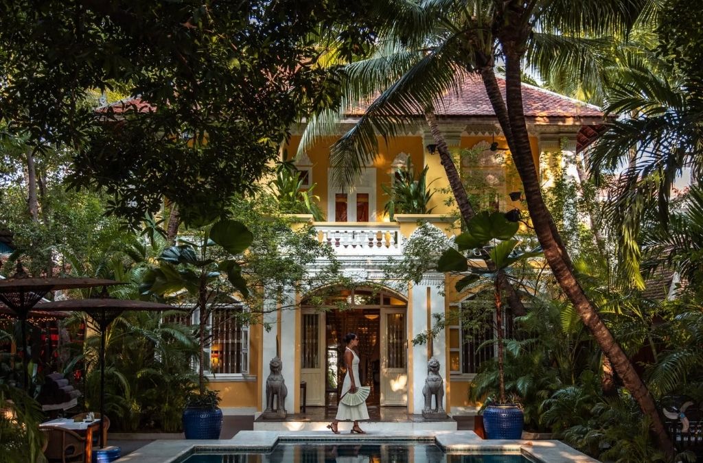 Khu lưu trú phong cách Khmer giữa vườn cây tại Siem Reap