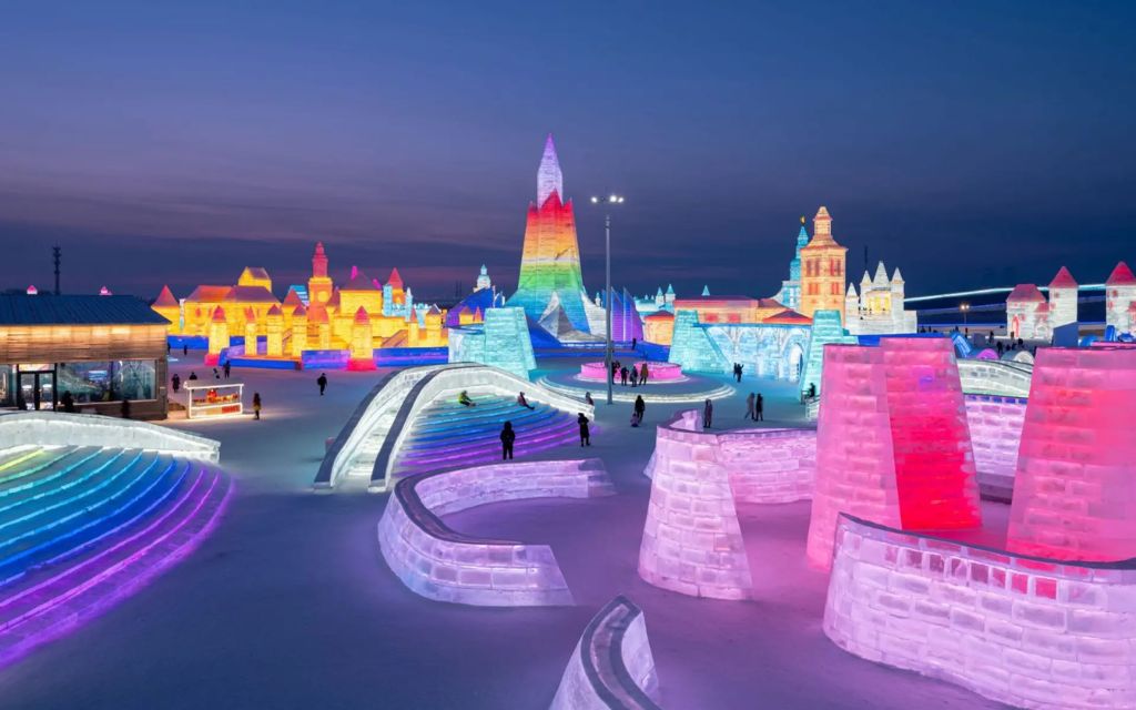 Harbin Ice and Snow World vào chiều tối