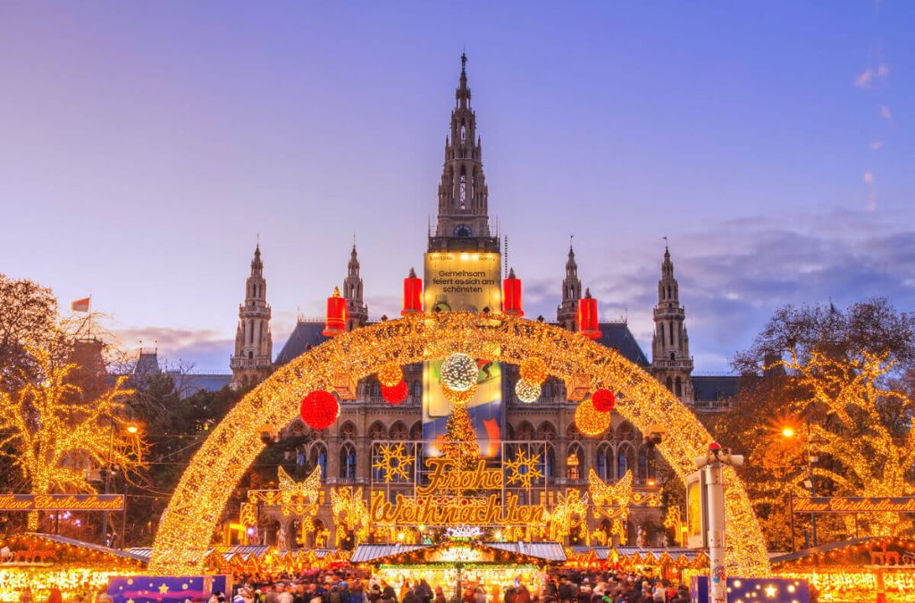 Chợ Giáng sinh Rathausplatz ở Vienna 
