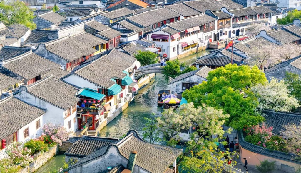 Toàn cảnh cổ trấn Chu Gia Giác cổ kính