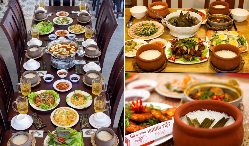 Không gian quán Cơm Niêu Hương Việt Đà Lạt