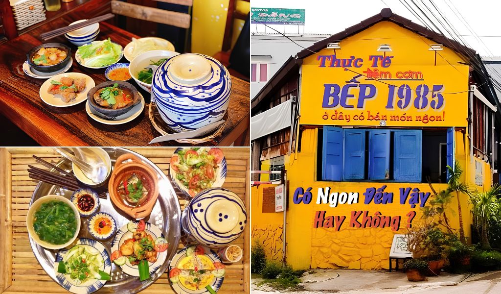 Mâm cơm gia đình tại Bếp 1985 Đà Lạt