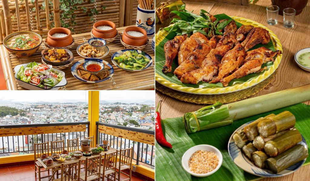Gà nướng cơm lam tại Ẩm thực Nam Anh Phát Đà Lạt