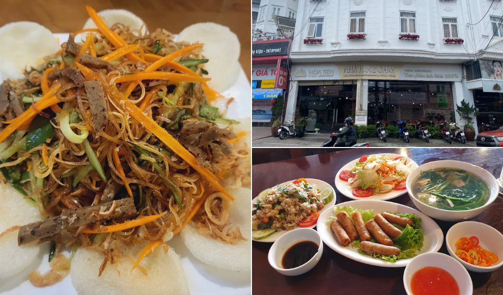 Món chay tại Nhà hàng Chay Hoa Sen Đà Lạt