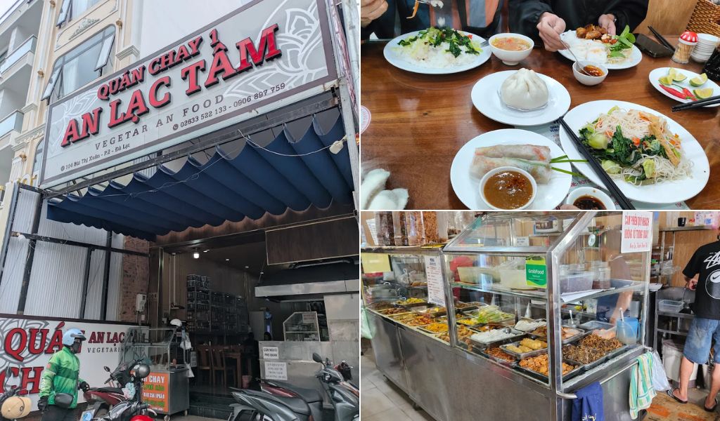 Cơm chay thập cẩm tại Quán Chay An Lạc Tâm Đà Lạt