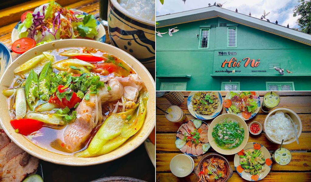 suất cơm 6 món tại Tiệm Cơm Hồi Nớ Đà Lạt