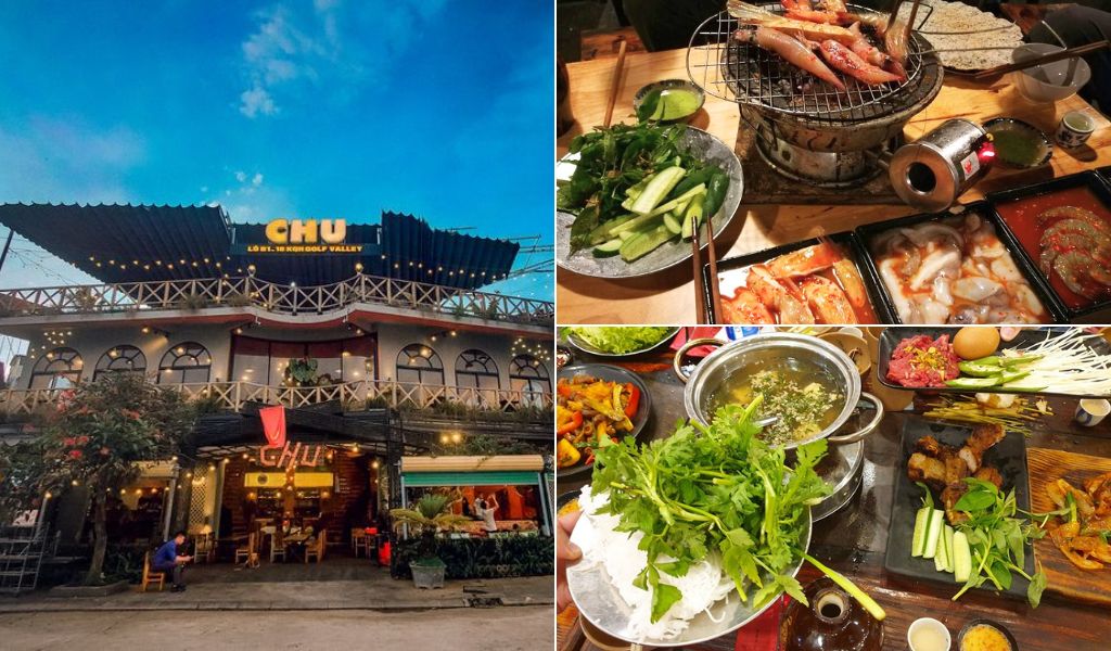 Các món nướng trên than nóng tại quán Chu Đà Lạt