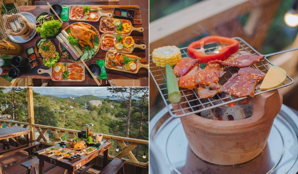 View rừng thông tại quán nướng Khói Thông