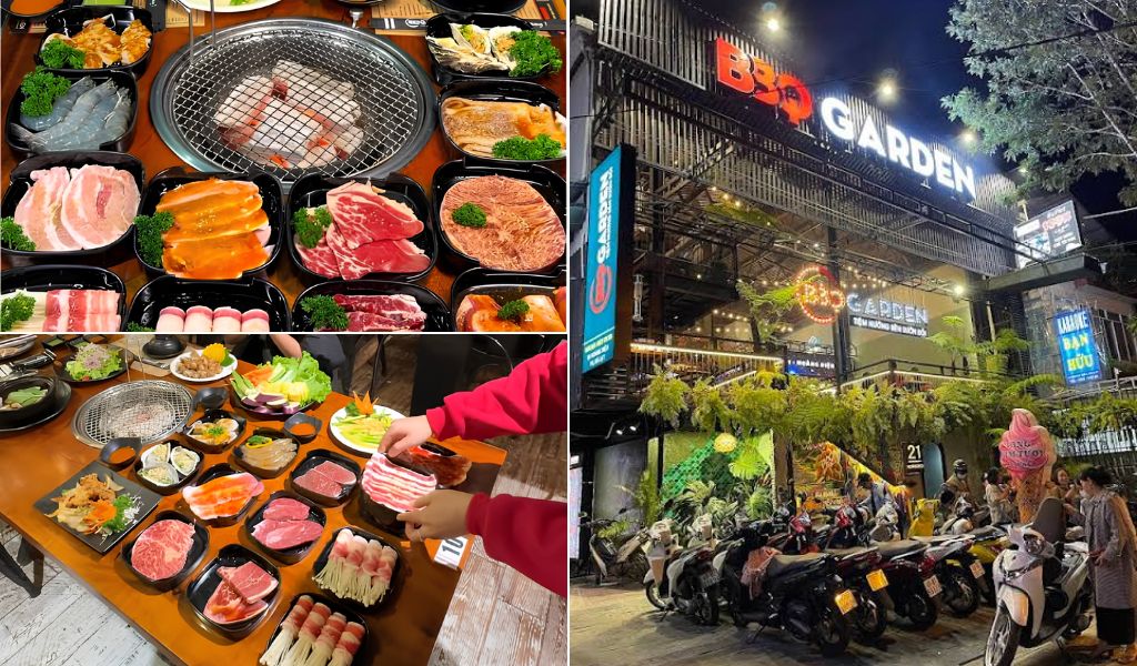 Buffet nướng lẩu không gian rộng tại BBQ Garden