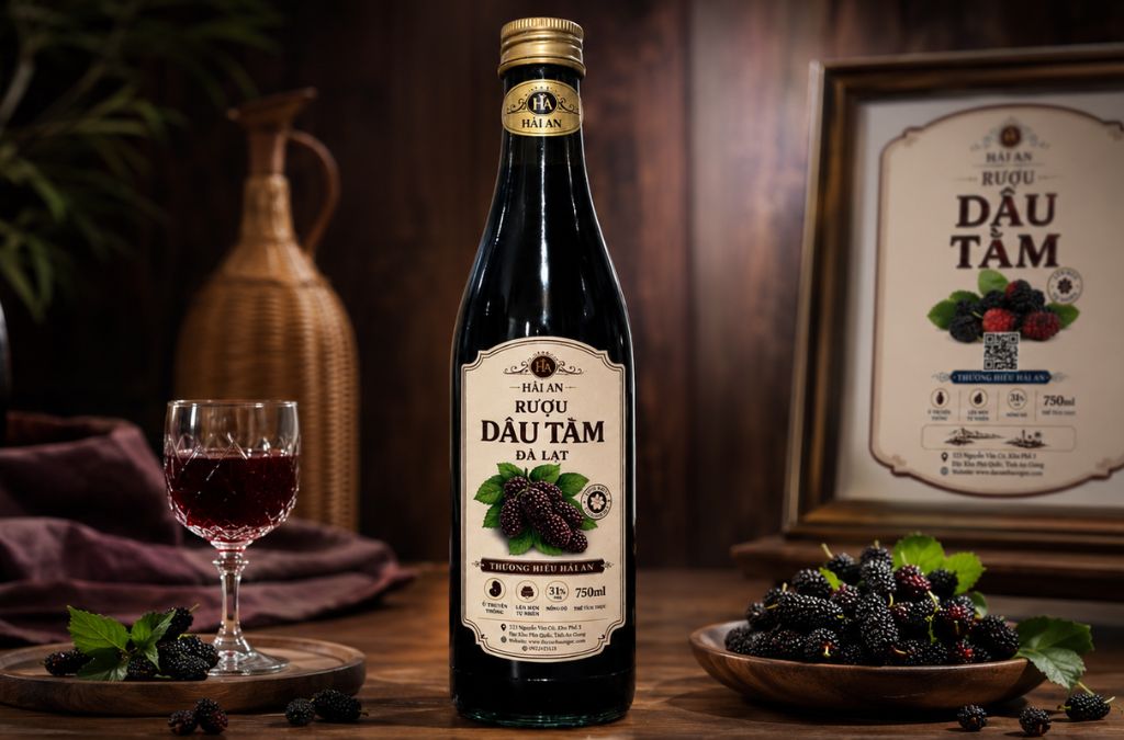 Rượu vang dâu tằm đặc sản Đà Lạt 