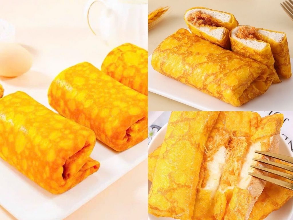 Bánh trứng cuộn chà bông Đài Loan.