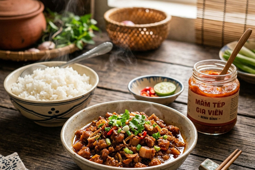 Đặc sản mắm tép Gia Viễn