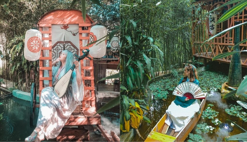 Du khách cosplay cổ trang tại Hiệp Khách Lầu