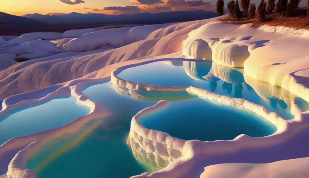 Những tầng đá vôi trắng độc đáo tại Pamukkale