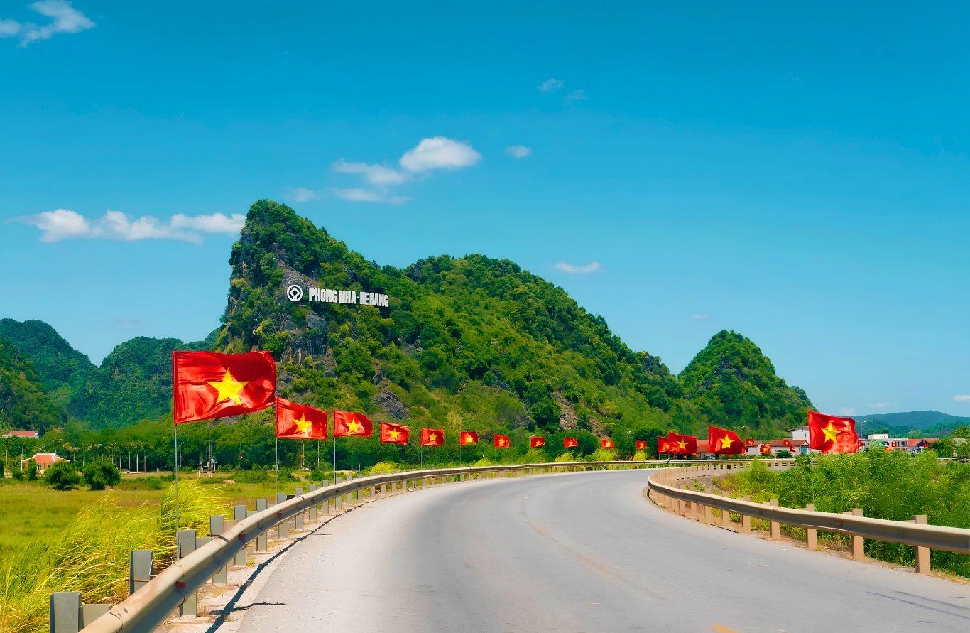 Đường đến động Phong Nha Quảng Bình. 
