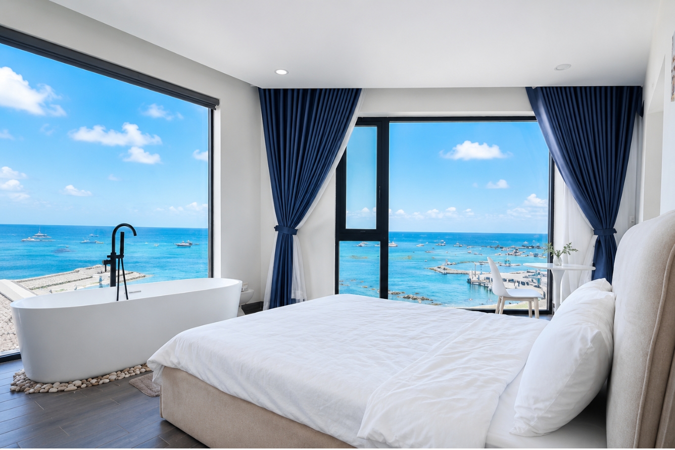 Không gian lưu trú view biển tại đảo Phú Quý.