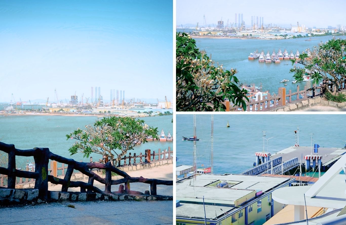 Hẻm 444 Trần Phú Vũng Tàu với con đường ven núi, một bên là vách đá và một bên hướng ra biển xanh.