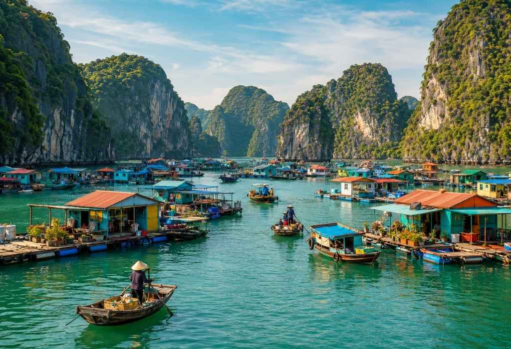 Làng chài Cửa Vạn giữa vịnh Hạ Long