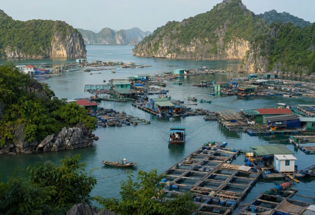 Làng chài Cái Bèo ở Cát Bà 