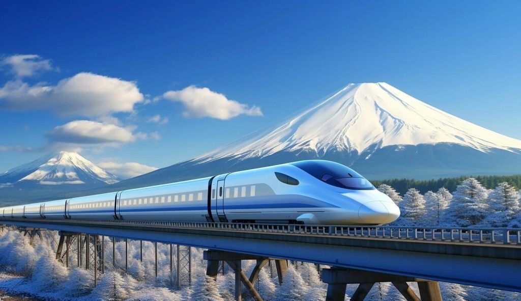Tàu Shinkansen là một trong phương tiện đi đến Shirakawa Go