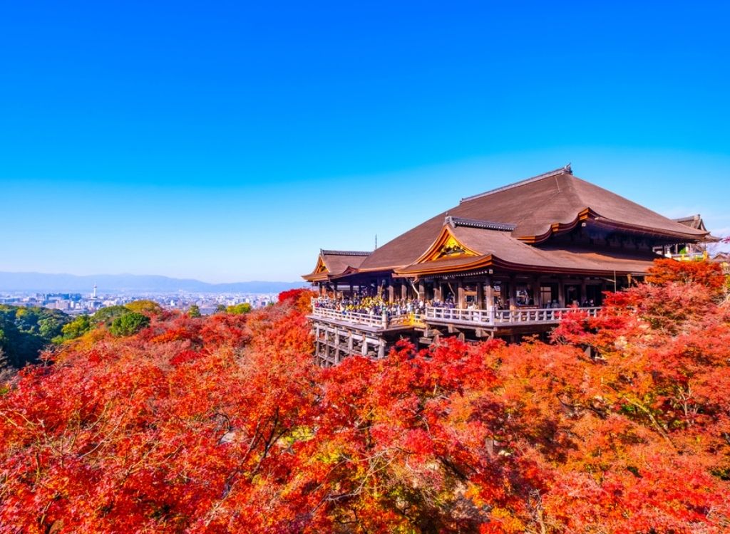 Lá đỏ tại chùa Kiyomizu-dera