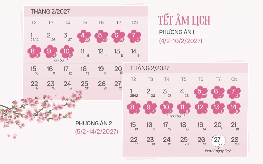 Lịch nghỉ Tết Nguyên đán Đinh Mùi