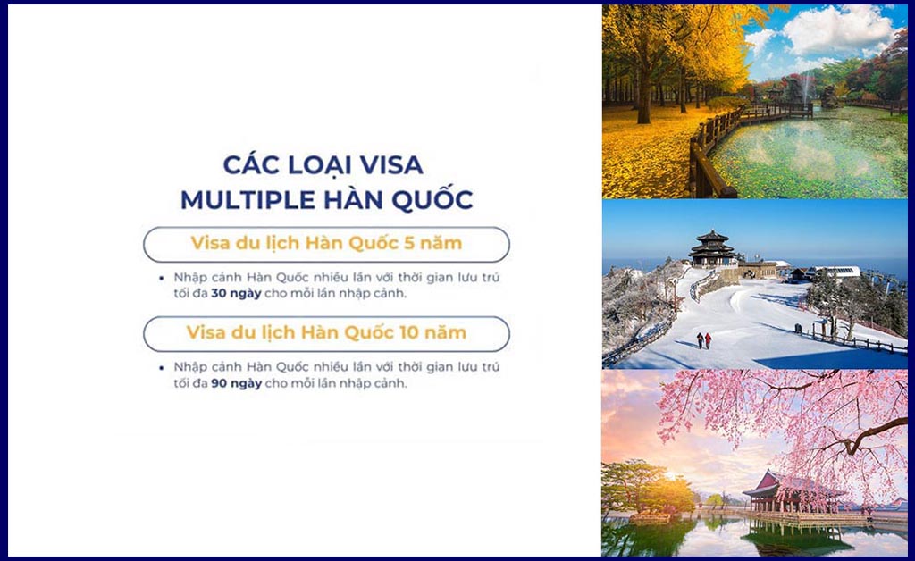 Visa multiple Hàn Quốc 5 năm và 10 năm