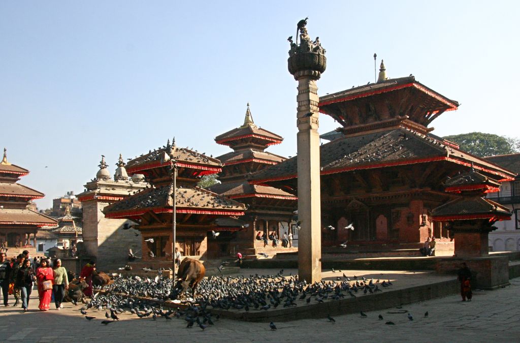 Các đền cổ tại Kathmandu Durbar Square ở Nepal