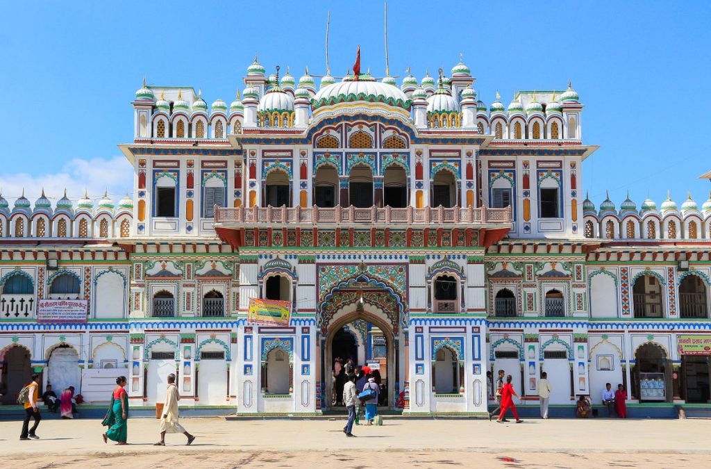 Mặt tiền Đền Janaki Mandir tại Janakpur