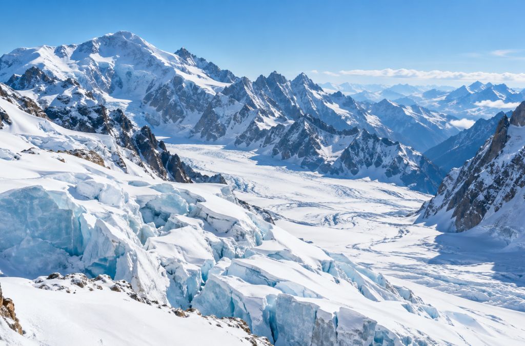 chiêm ngưỡng Vallée Blanche từ Aiguille du Midi