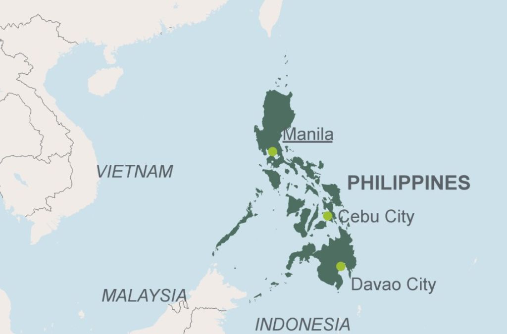 Bản đồ vị trí Philippines và các thành phố lớn
