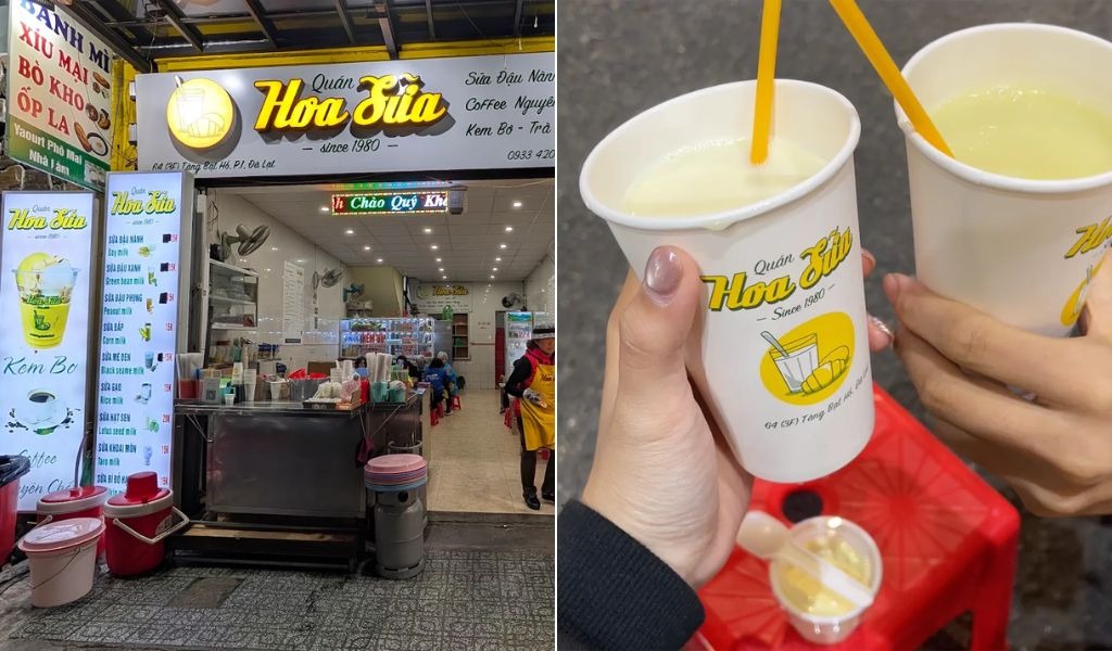 Quán sữa đậu nành Hoa Sữa trên đường Tăng Bạt Hổ Đà Lạt