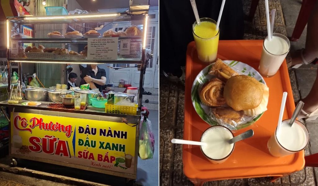 Sữa đậu nành mix đậu xanh tại quán Cô Phương Đà Lạt