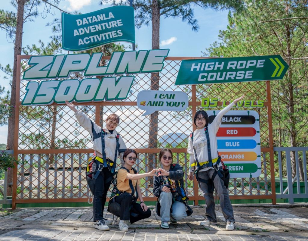 Đường trượt Zipline xuyên rừng tại thác Datanla Đà Lạt