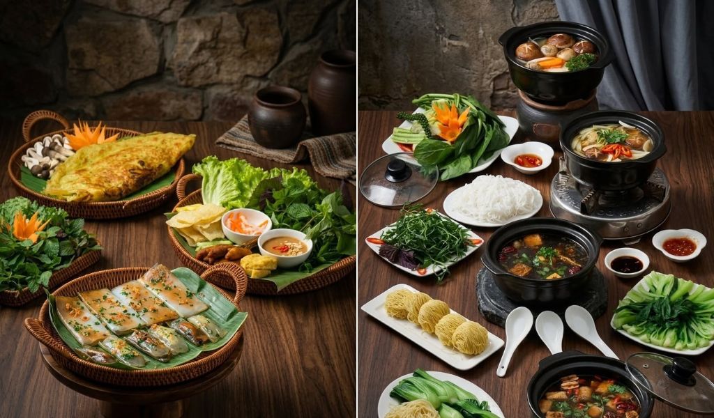 Món chay trình bày đẹp mắt tại Ưu Đàm Tịnh Quán