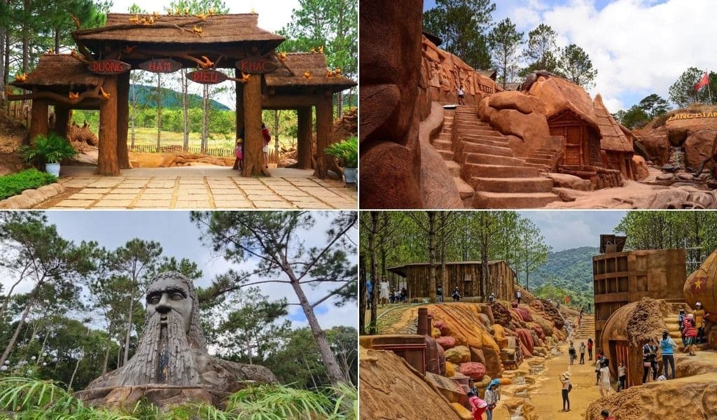 Công trình điêu khắc bằng đất đỏ bazan