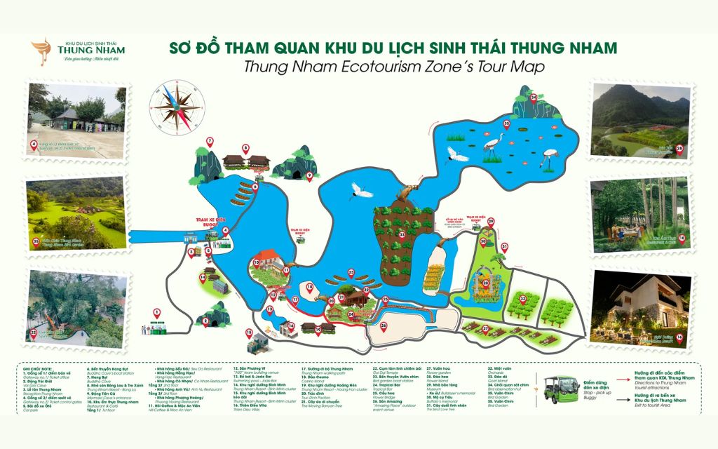 Sơ đồ tham quan khu du lịch sinh thái Thung Nham Ninh Bình