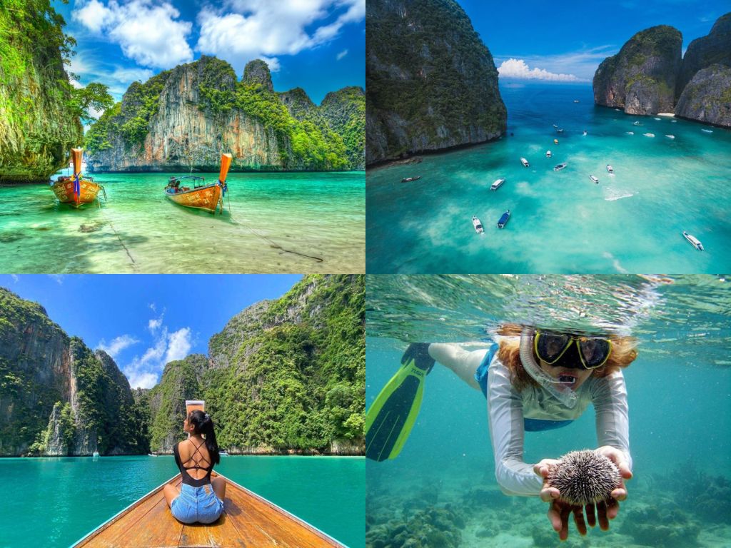 Cảnh đẹp Đảo Phi Phi, vịnh Maya và lặn biển ở Phuket Thái Lan