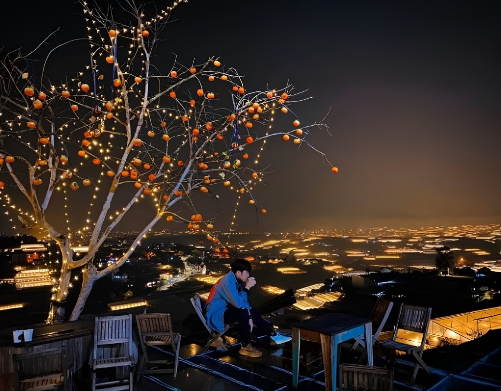 View Trại Mát về đêm từ quán cà phê