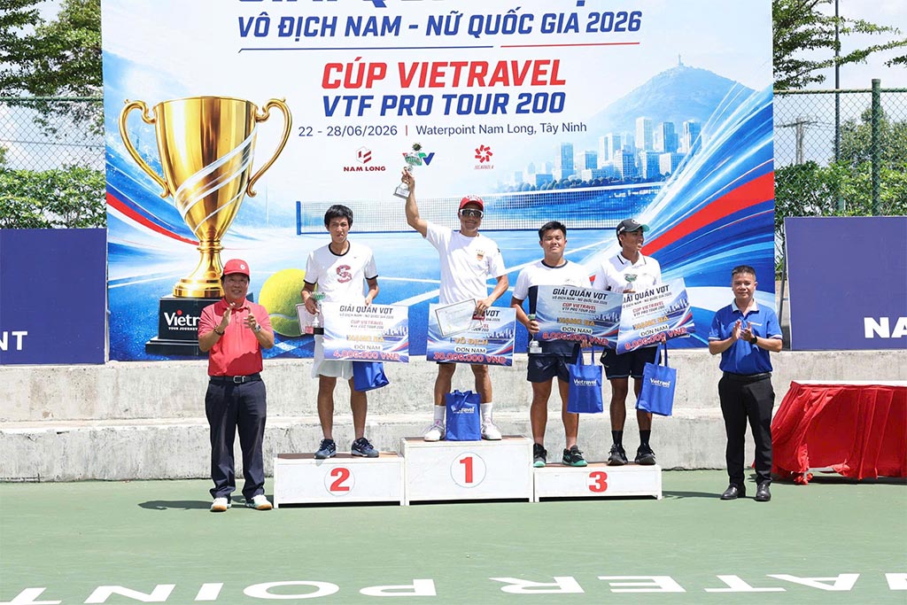 Lễ Bế mạc và Trao giải VTF Pro Tour 200 – Cúp Vietravel 2026 diễn ra tại Cụm sân Quần vợt thuộc đại đô thị tích hợp Waterpoint