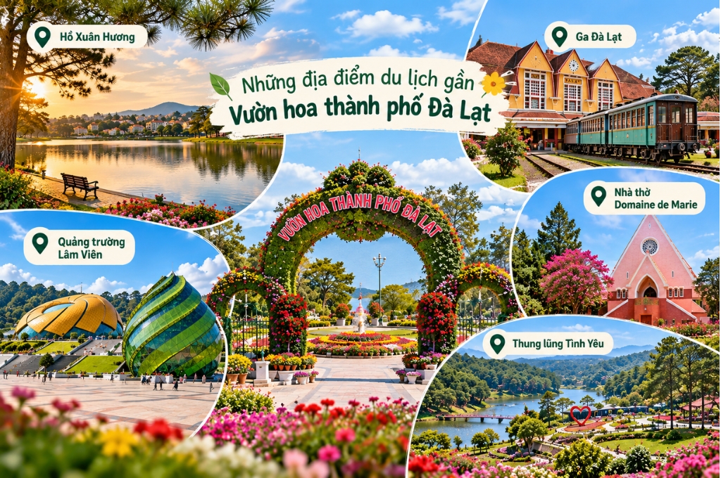 Các địa điểm du lịch gần Vườn hoa thành phố Đà Lạt