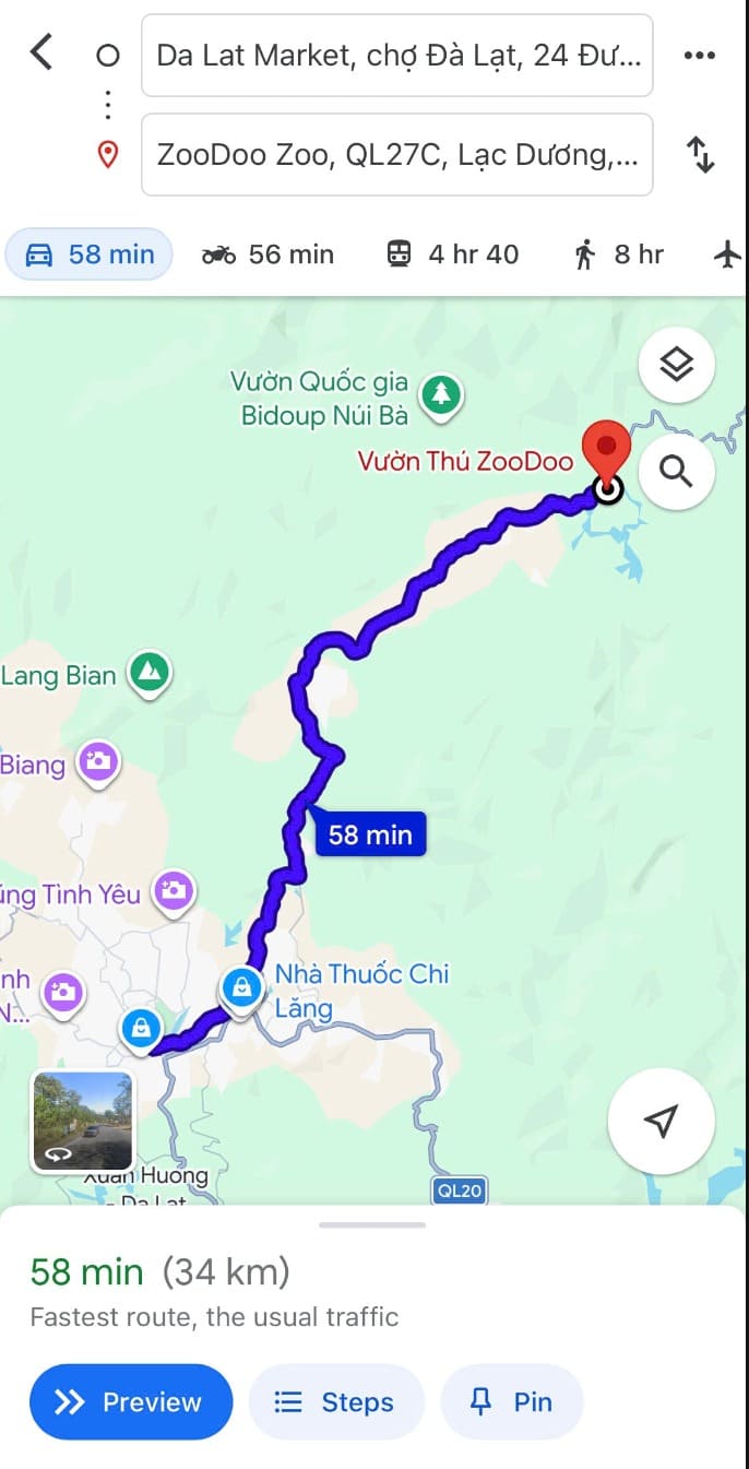 Dễ dàng đường chỉ đến ZooDoo qua Google Maps (Nguồn: Sưu tầm)