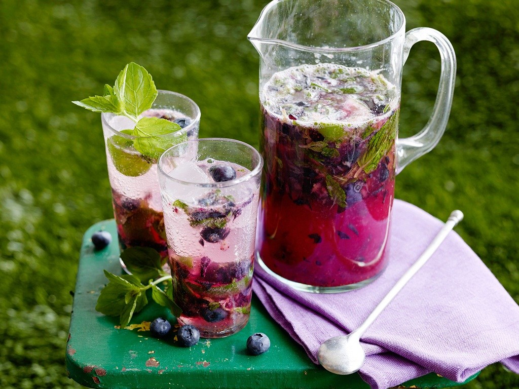 Blueberry-Ginger Mojito Pitchers