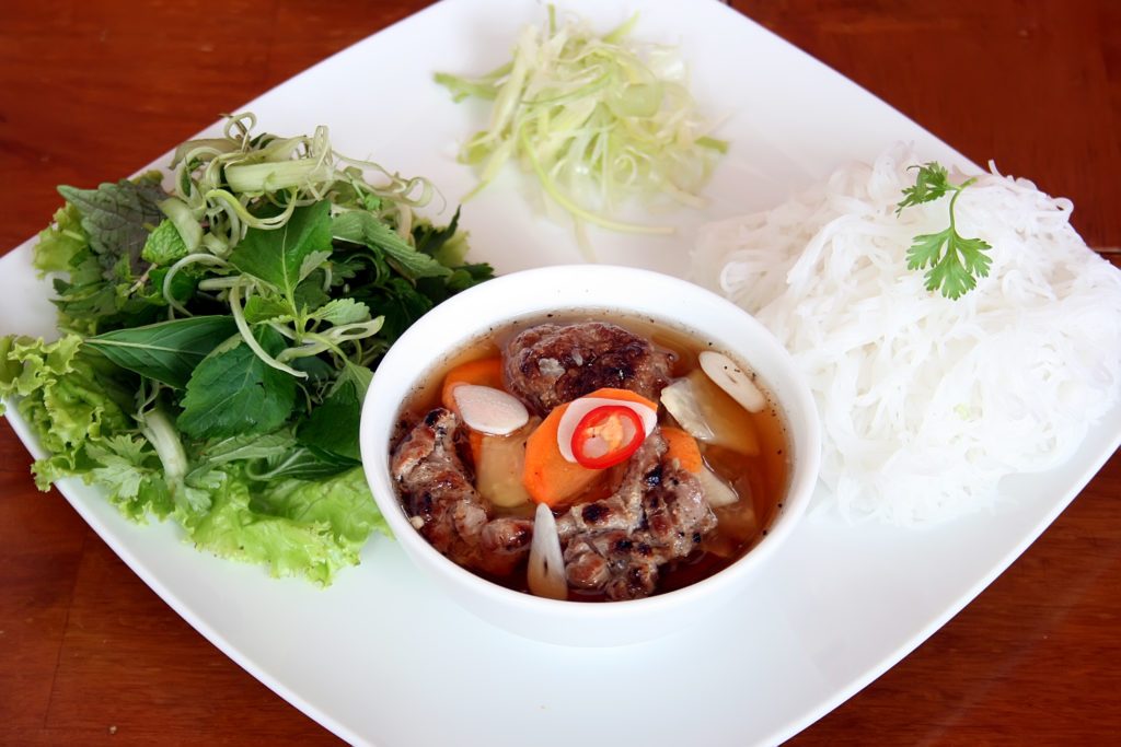 Try bun cha in Hanoi