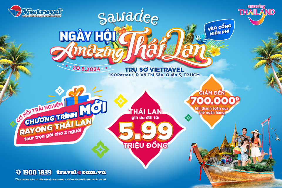 Ngày hội Amazing Thái Lan: Vietravel ra mắt sản phẩm độc quyền Rayong - Koh Samet cùng chùm tour Thái Lan giá tốt