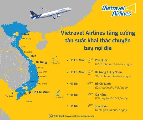 Vietravel Airlines tiếp tục dẫn đầu hãng hàng không có số lượng chuyến bay đúng giờ cao nhất